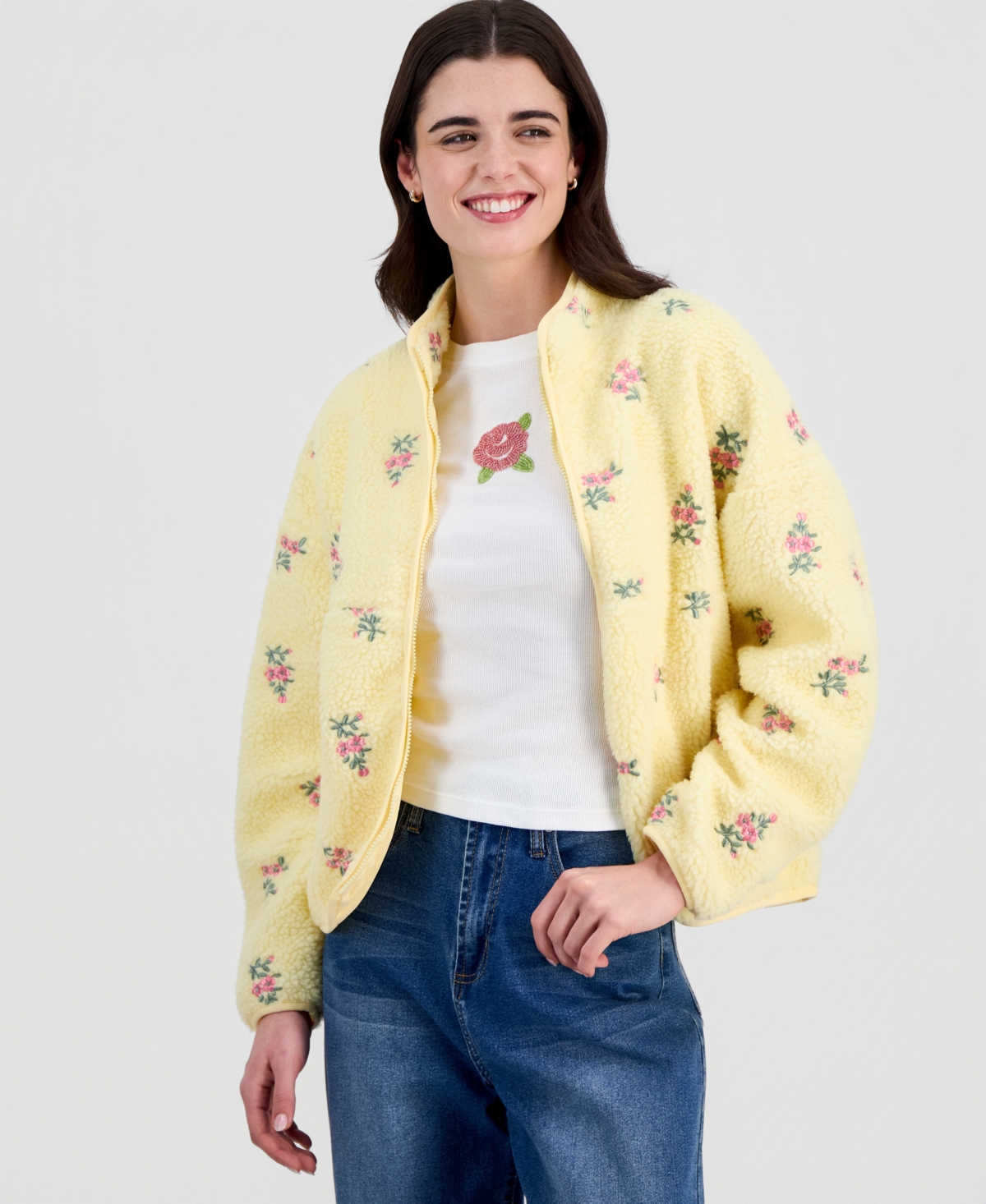 Sincerely Jules Juniors' Lightweight Novelty Fleece Jacket