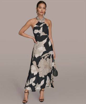 Women's Floral Print A-Line Long Dress