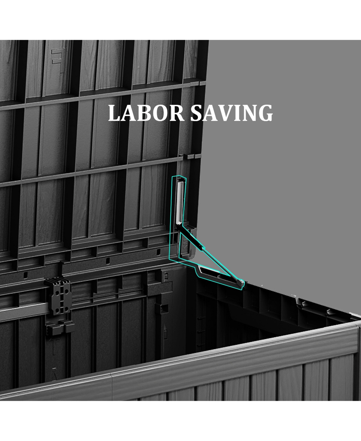 Patio Waterproof Resin Deck Box Lockable Outdoor Storage Garden Tools