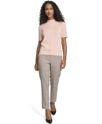 Women's Short-Sleeve Mock Neck Sweater