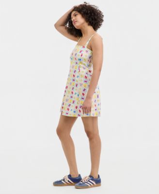 Juniors' Printed Sleeveless Mini Dress