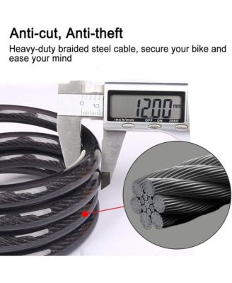 Bike Lock, 5.6 Ft Bicycle Cable, High Security 5 Digit Resettable Combination Coiling Bike Lock, Ultra-Strong Anti Theft Cable with Bracket