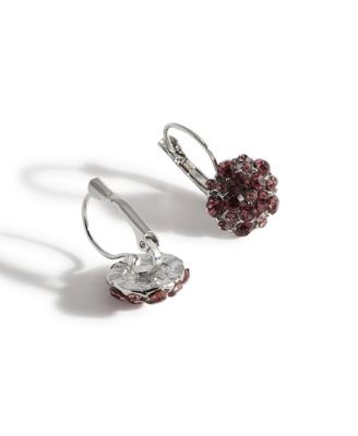 Stone Flower Hoop Earrings