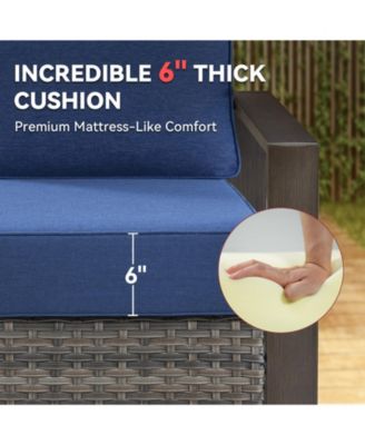PlushCore 24 in. x 24 in. x 6 in. Olefin 2-Piece Deep Seating Outdoor Lounge Chair Sofa Cushion