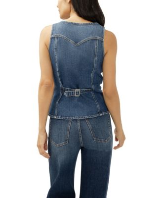 Women's Long Denim Vest