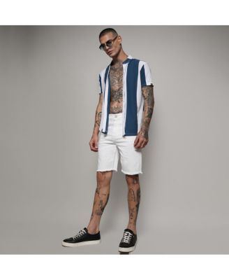 Men's Blue & White Candy Striped Shirt