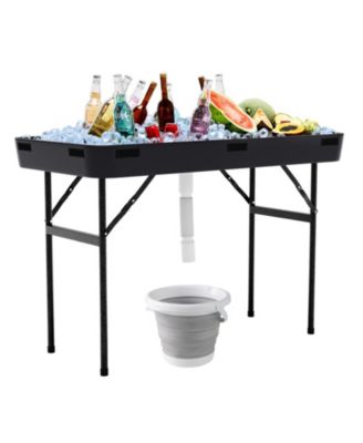 4 Feet Plastic Party Ice Folding Table with Matching Skirt