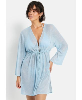 Women's Metallic Cover up Beach Dress