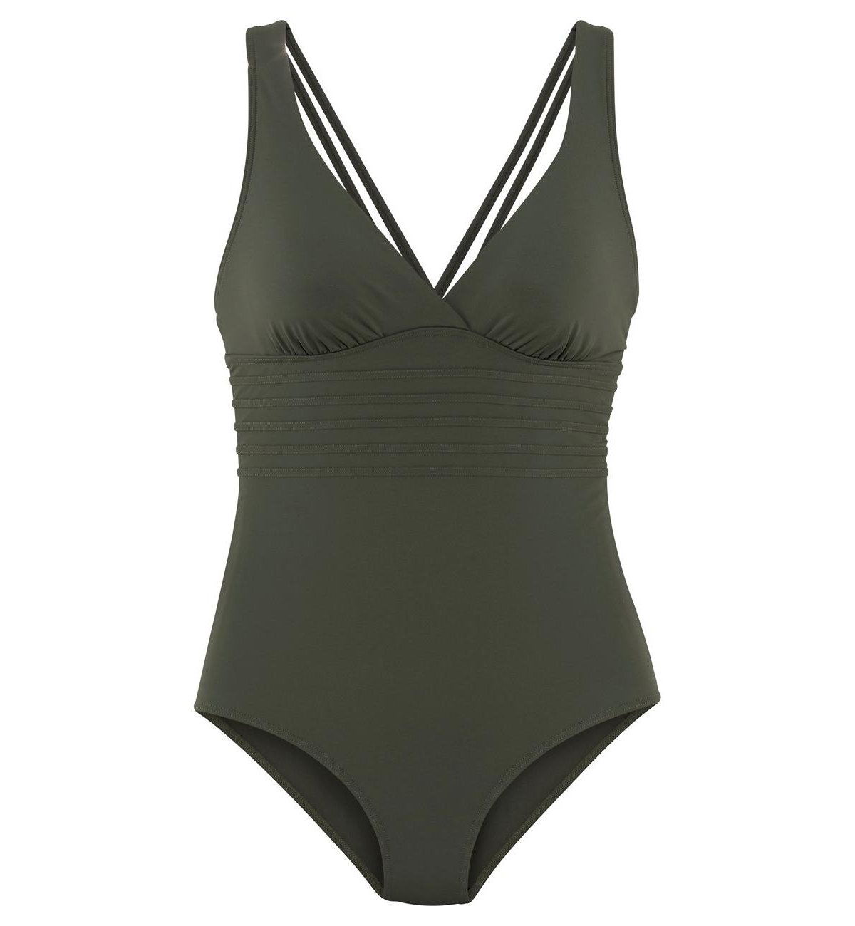 Lascana Women's Strappy Tummy Control One Piece Swimsuit