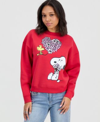 Juniors' Snoopy Valentine's Day Fleece Sweatshirt