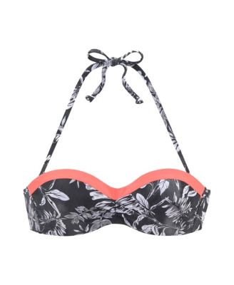 Women's Printed Bandeau Bikini Swimsuit Top Bra Sizing