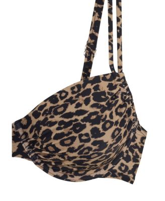 Women's Leopard Cheetah Print Underwire Bikini Swimsuit Top Bra Sizing