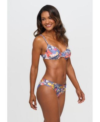Women's Tropical Print Underwire Bikini Swimsuit Top Bra Sizing