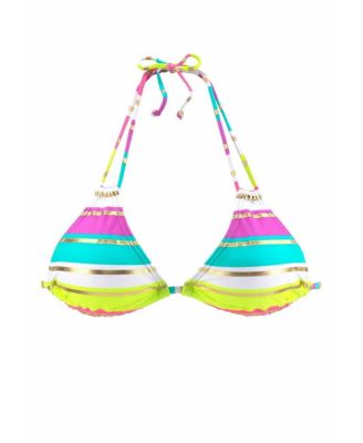 Women's Striped Triangle Bikini Swimsuit Top Bra Sizing