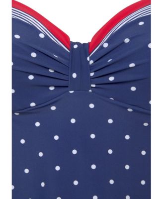 Women's Striped Polka Dot Tankini Swimsuit Top