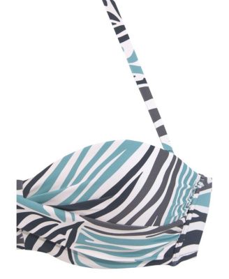 Women's Zebra Print Bandeau Bikini Swimsuit Top Bra Sizing