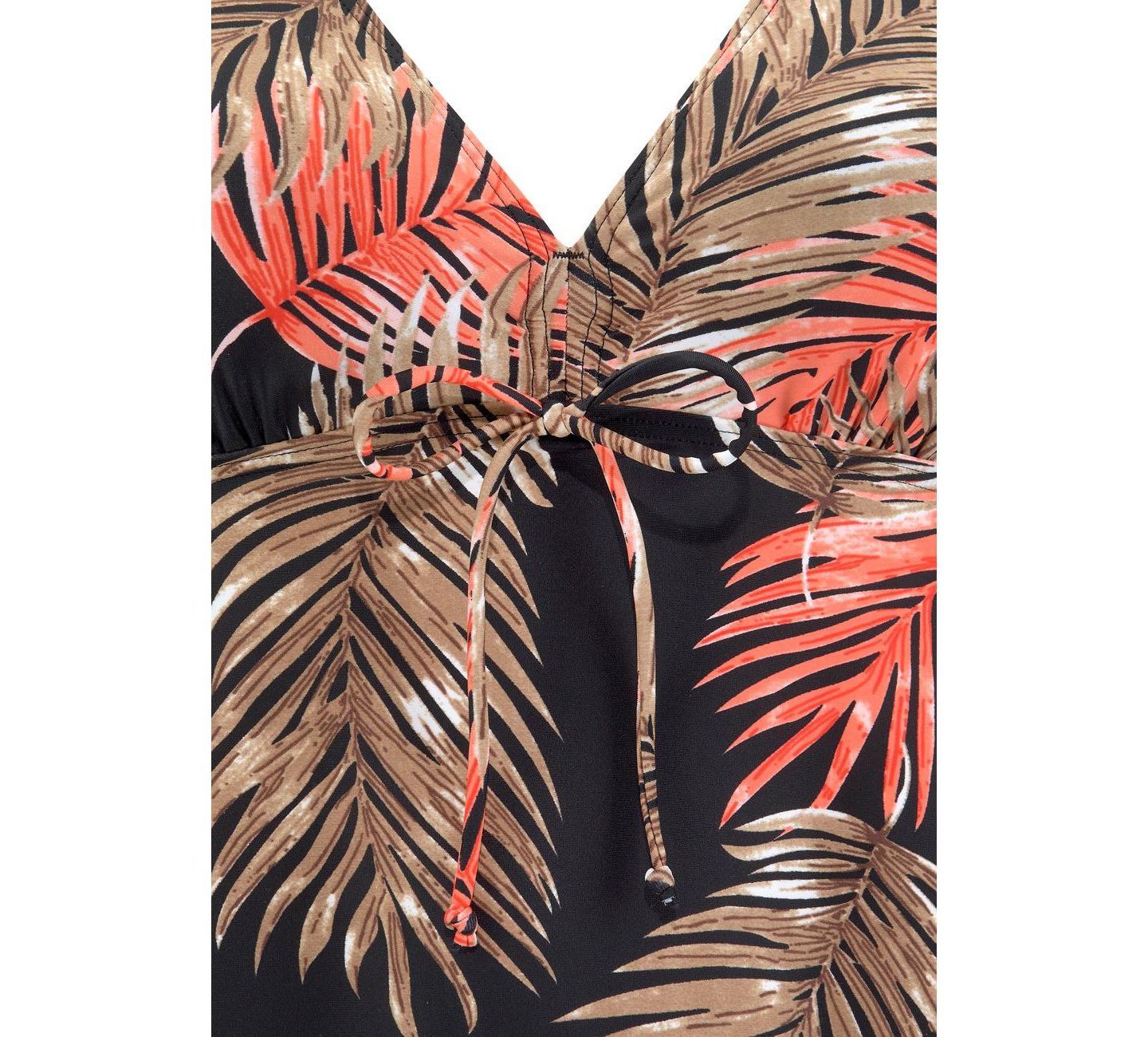 Верх бикини Tankini, на косточках, цветочный принт — LASCANA, цвет: Чёрный с принтом — фото 6