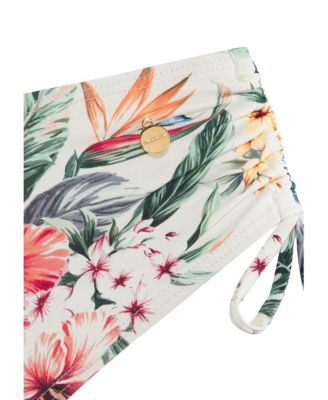 Women's Tropical Print Mid Rise Bikini Swimsuit Bottom