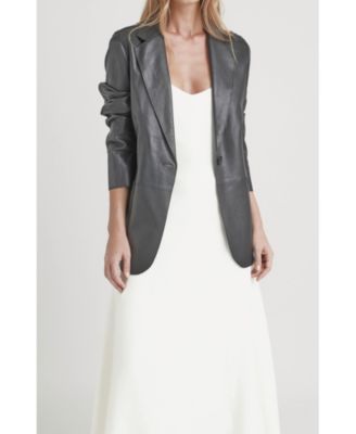 Women's Leather Astromelia Blazer with a straight silhouette