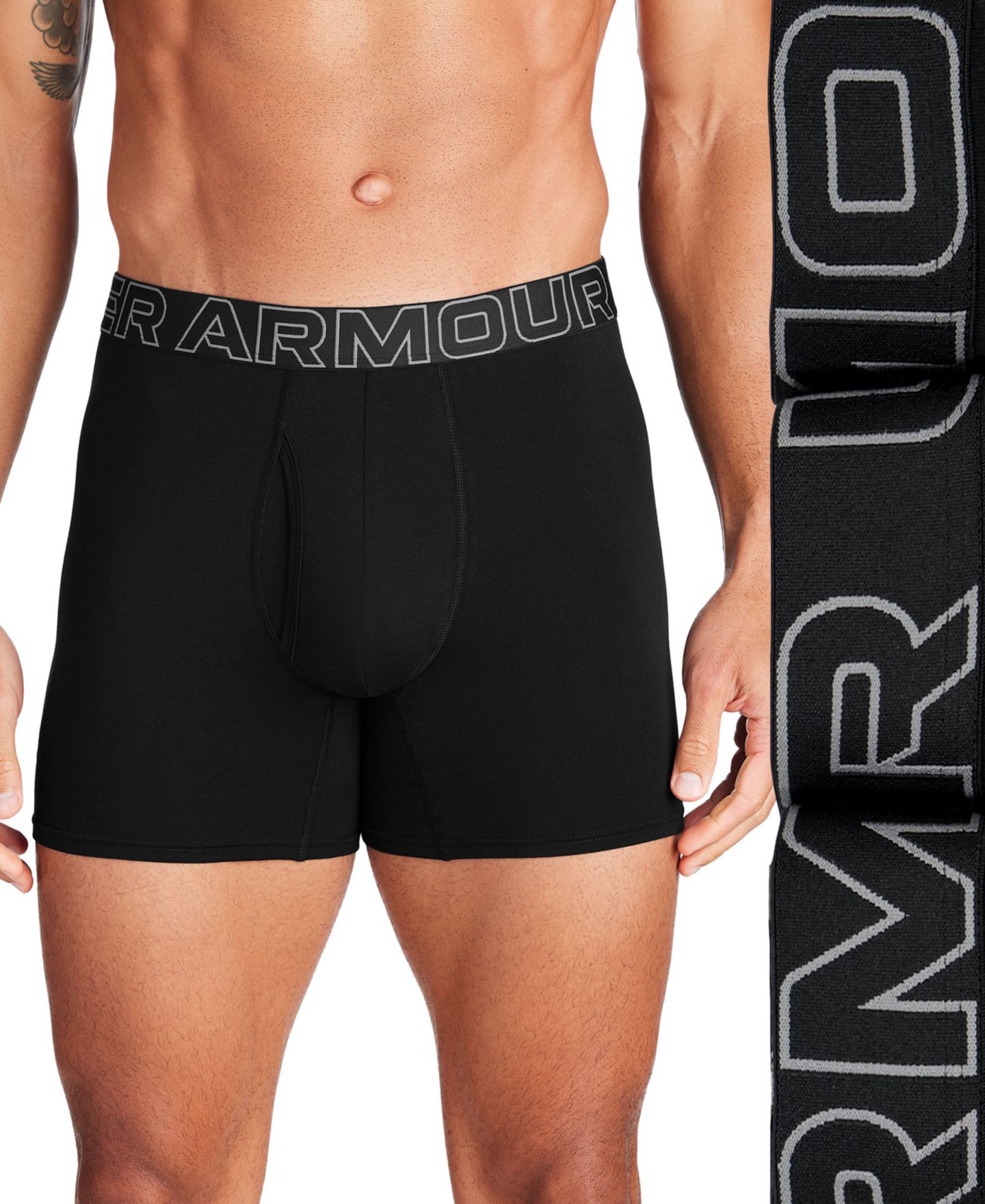 Трусы-боксеры Performance для мужчин, хлопок, 3 шт. — Under Armour, цвет: Чёрный — фото 6