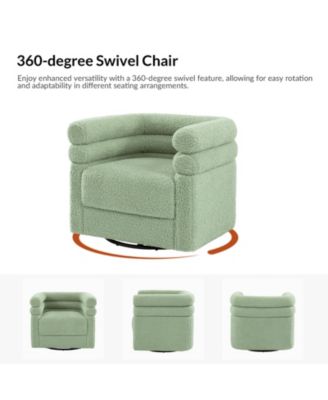Single Piece  Fabric Donat Modern Swivel Barrel Swivel Chair