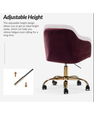 Velvet Home Office Desk Chair Height Adjustable Chair
