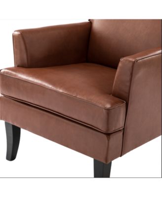Nihad Modern Faux Leather Accent Chair with Nailhead Trim