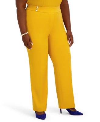 Women's Pull-On Rivet Faux Extend Tab Trousers