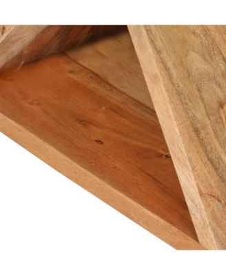 Side Table Brown Solid Acacia wood Compact Durable Side Table