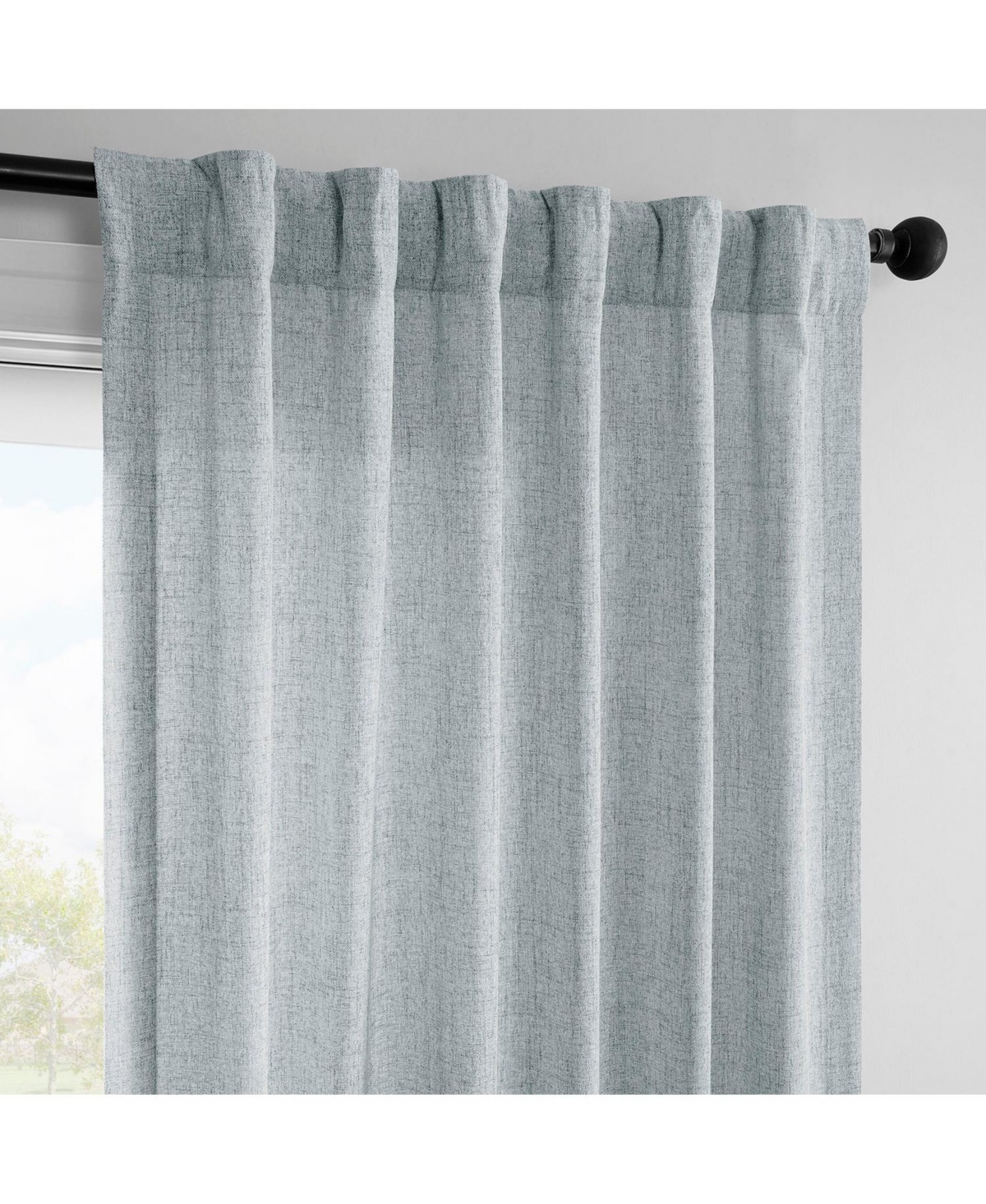 Half Price Drapes FarmTown Faux Linen Sheer Curtain Pair (2 Panels