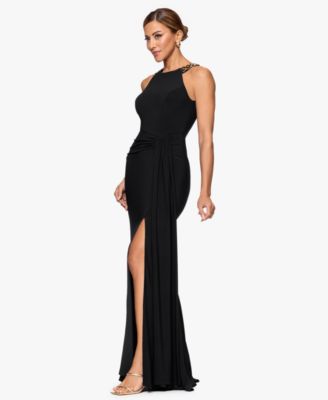 Women's Halter Neck Jewel Straps Long Dress