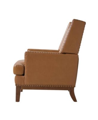 Regina Genuine Leather Arm Chair with Solid Wood Frame