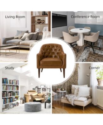 Classic Melisa 28.5" Wide Genuine Leather Barrel chair