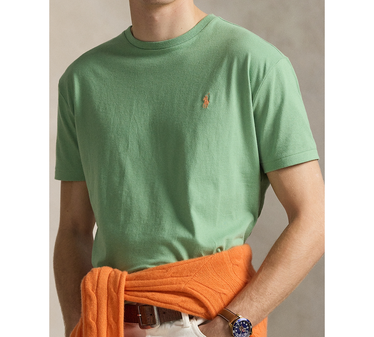 Polo Ralph Lauren Classic Fit Jersey Crewneck T-shirt In Green