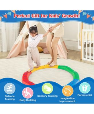 Colorful Kids Wavy Balance Beam with Textured Surface and Non-slip Foot Pads