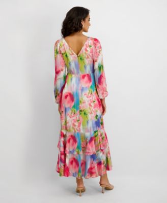Women's Printed V-Neck Dress