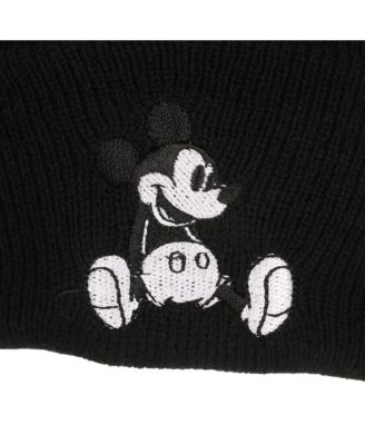 Men's Mickey Mouse Embroidery Acrylic Knit Standard Cuff Beanie