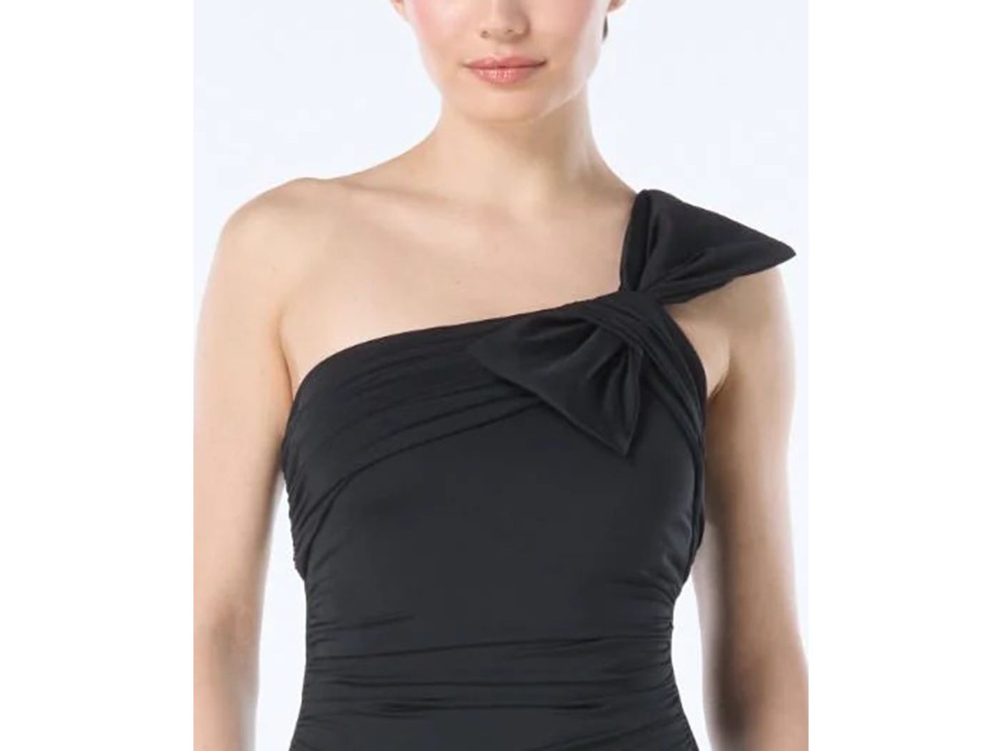 Купальник Bow-Trim, на одно плечо — Carmen Marc Valvo, цвет: Чёрный — фото 3