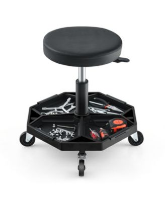 330 LBS Capacity Pneumatic Rolling Mechanic Stool with Padded Seat