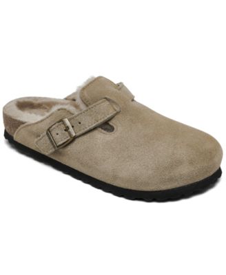 Women's Boston Shearling Suede Leather Clogs from Finish Line
