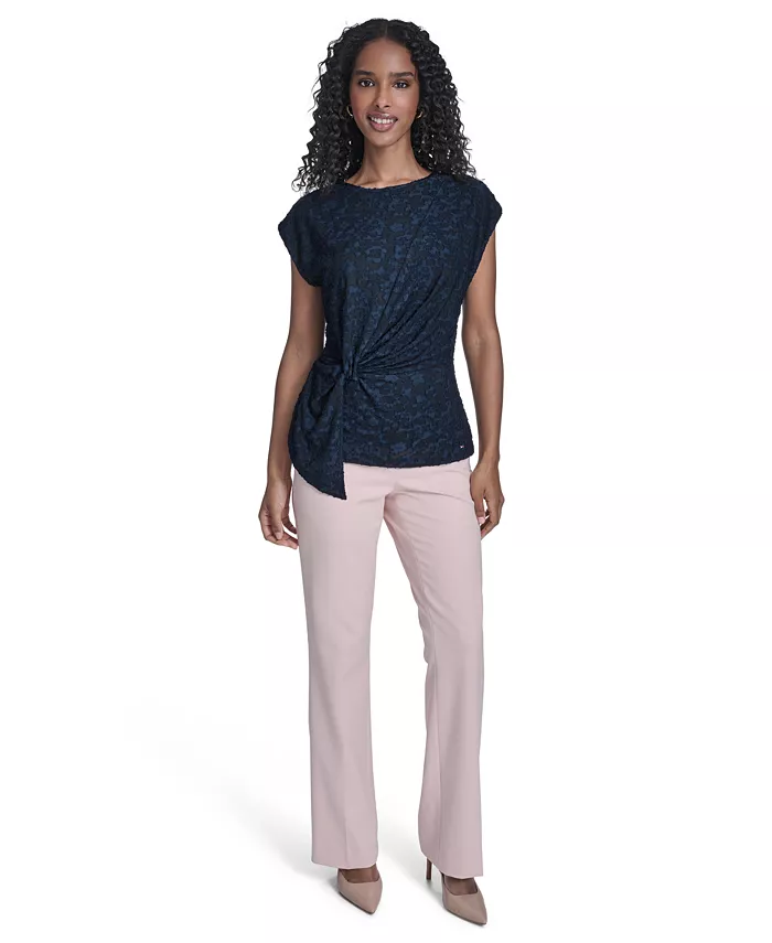 Women's Floral Clip Draped Crewneck Top - thumbnail 8