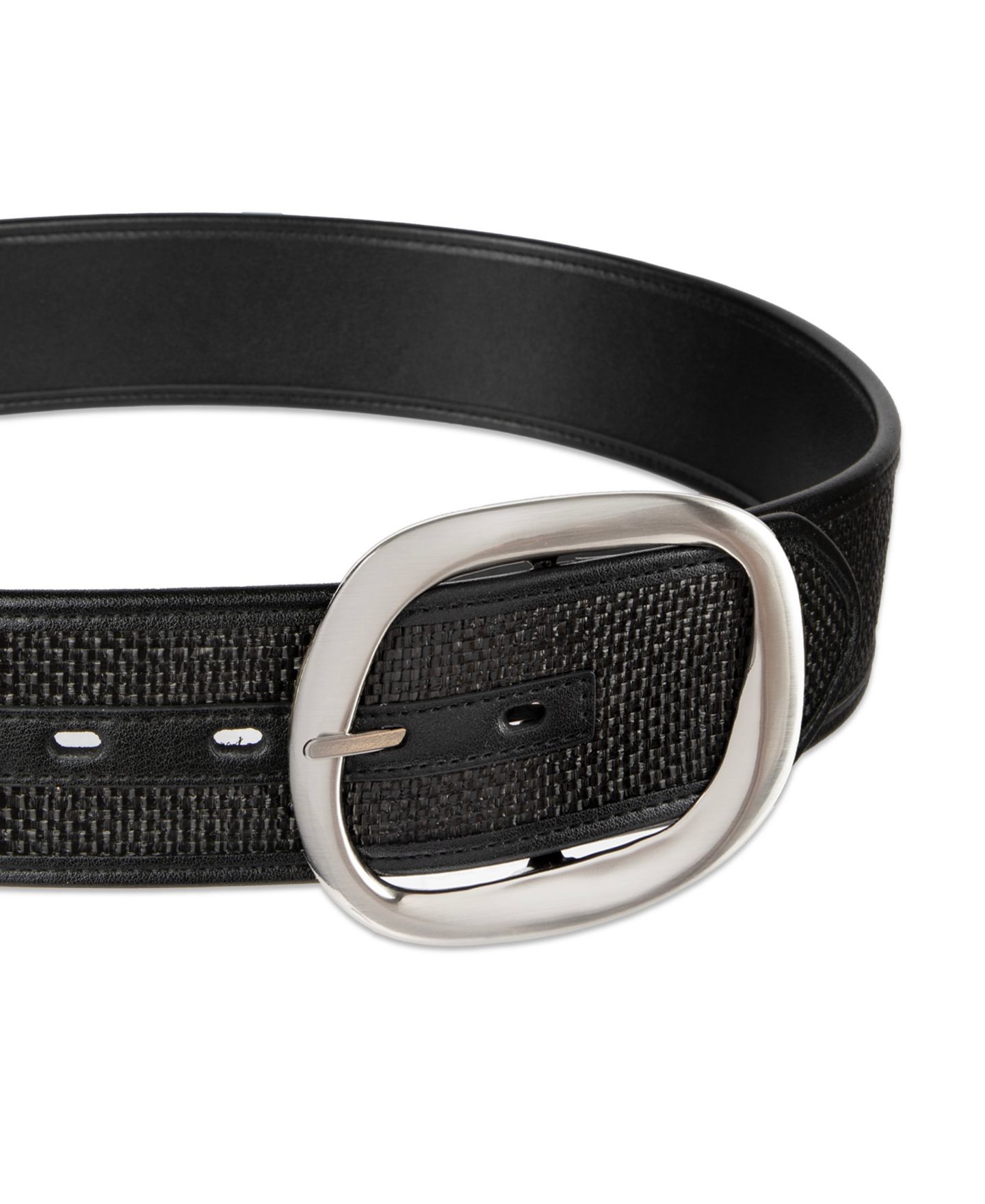 Женский ремень Calvin Klein Two-in-One Reversible Oversized Statement Buckle, цвет: Чёрный — фото 3