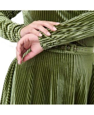 Plus Size Three Quarter Sleeve Belted Devon Swing Dress