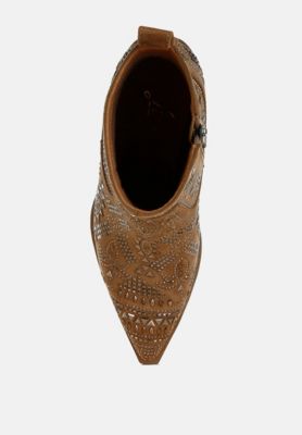 Womens Omishi Stud Embellished Ankle Boots