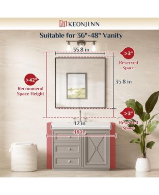 Inch Brushed Nickel Bathroom Vanity Mirror Metal Framed Over Sink Wall Mirror Horizontal/Vertical