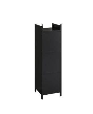 Modern Three-Tier Glass Door Cabinet with Four-Tier Storage for Living Room, Dining, Entryway, or Bathroom