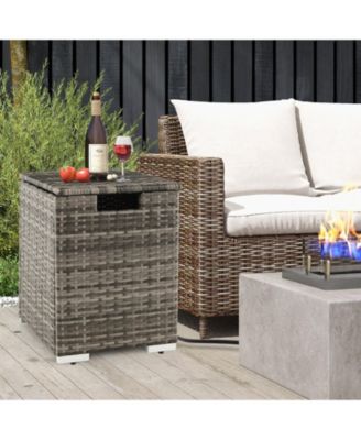 2-in-1 Patio Rattan Gas Propane Tank Cover for 20 lbs Propane Tanks