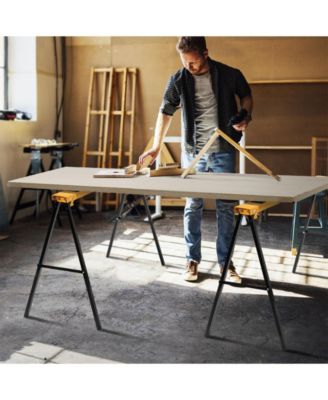 2 Pack Heavy Duty Sawhorse with Steel Folding Legs
