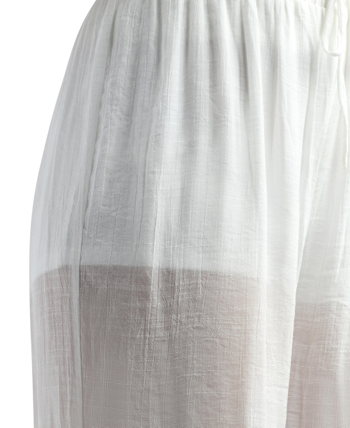Bcx Women's Resort Gauzy Texture Mid Rise Wide Leg Pants In White