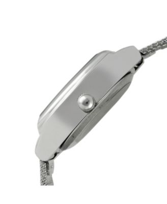 Women's Blue Dial  Sun Moon Watch 30x20mm Calendar Mesh Bracelet